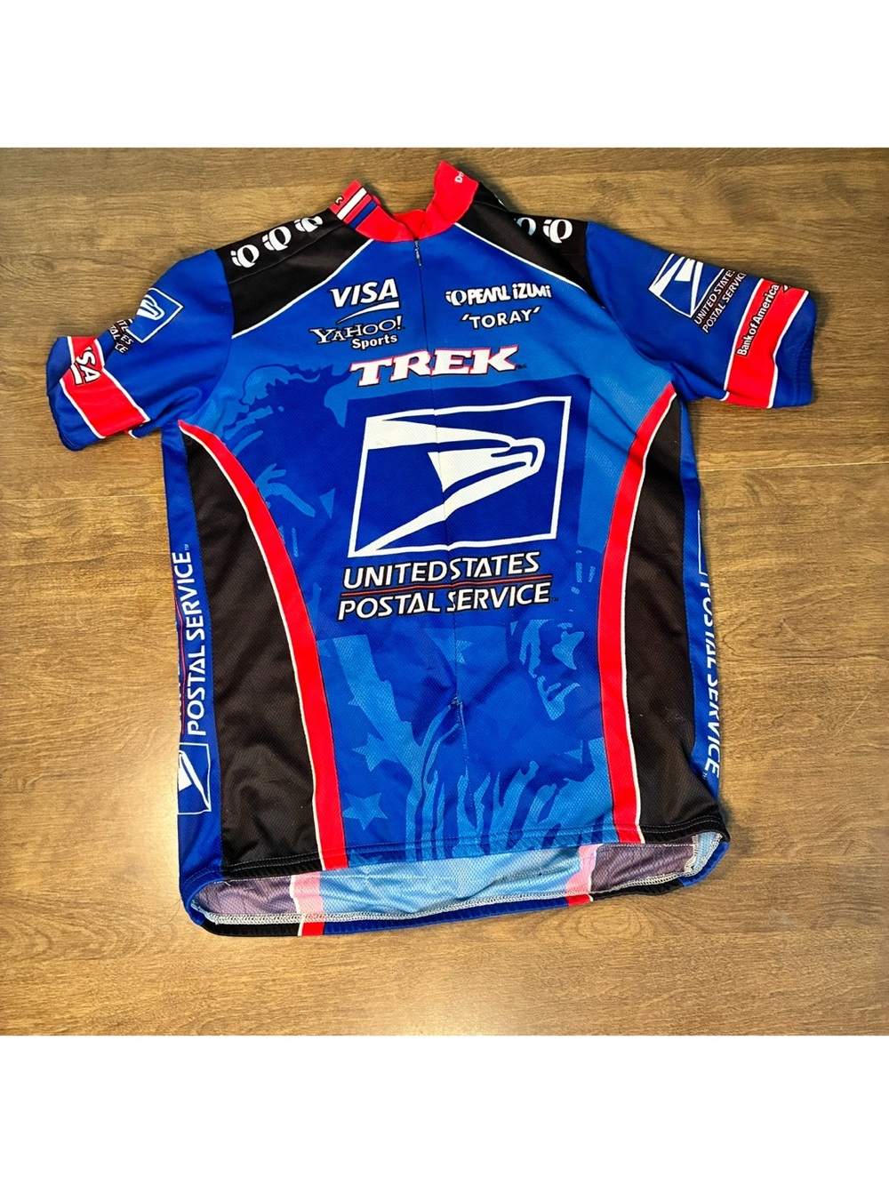 Pearl Izumi Blue Red and Black Cycling Jersey with Postal Service Logo XL